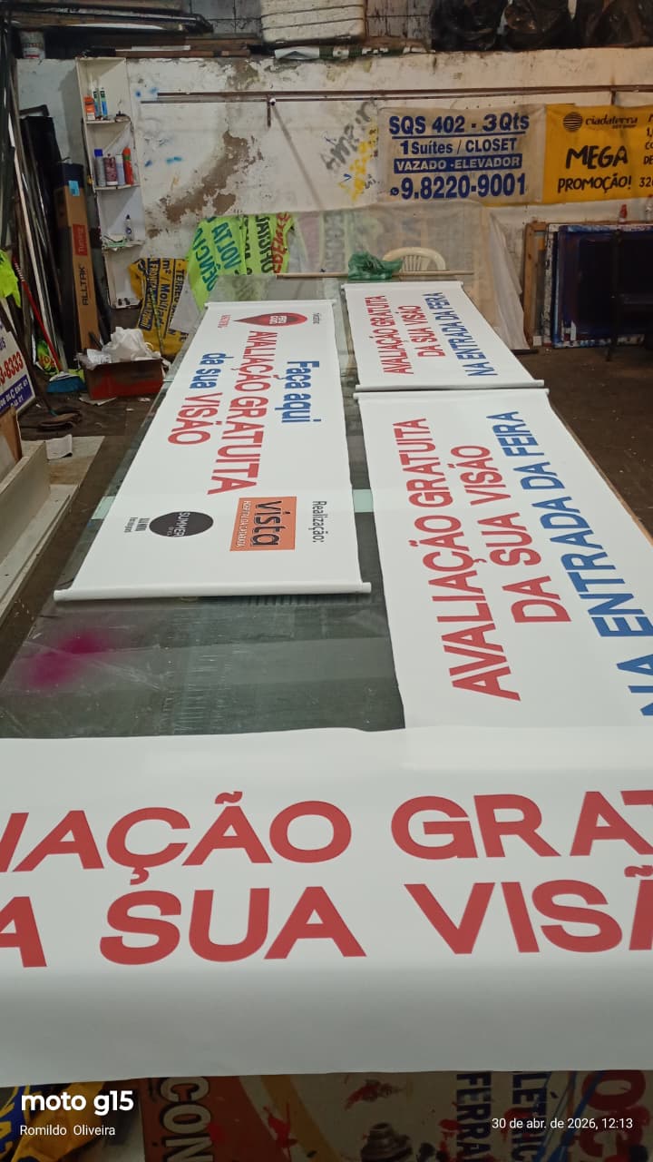 Banners institucionais para avaliação gratuita da visão — Vistta